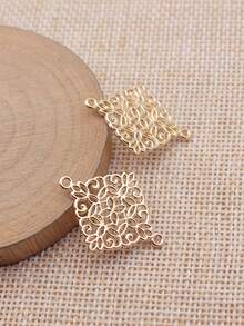 12 chiếc mặt dây chuyền hình hoa 22x28mm dùng để làm vòng tay, vòng cổ, trang sức thủ công. - KC vàng - Xem 2