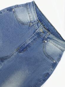 NVFelix 新款女士秋季印花喇叭牛仔裤 - 休闲百搭款式，带口袋