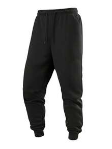 2 Stücke Set Jacke mit Kapuze für Frühling und Herbst, Lässig Jacke + Jogginghose mit Gummibund, modischer Herrenanzug, geeignet für Outdoor-Sport, Joggen, Wandern, Reisen - Schwarz - Übersicht 7