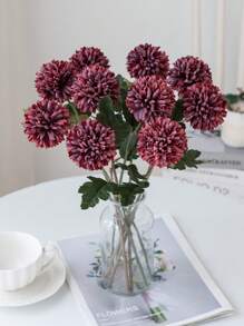 1 buc/3 buc/40 buc flori artificiale de crizantemă cu bile, buchete de mătase, plante artificiale pentru vază de nuntă de toamnă, pentru decorațiuni pentru sufragerie și dormitor, accesorii pentru festivaluri și petreceri de ziua de naștere, decorațiuni pentru grădină în aer liber, toamnă.