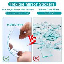 1/4/8片装方形装饰镜面墙贴、3D亚克力镜面墙砖、模块化DIY墙面装饰、2毫米厚亚克力镜面贴纸、3D家居装饰创意自粘托盘、适用于装饰桌子中央或用于婚礼、客厅装饰、卧室装饰、厨房、浴室装饰、