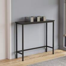 Narrow Console Table MDF Top Metal Frame Slim Small Entryway Table Thin Sofa Table Side Table Display Table For Hallway, Bedroom, Living Room, Foyer - Black - View 3