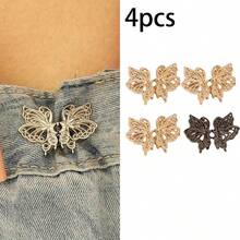 1/2/3/4对多色可调节蝴蝶腰带扣,可拆卸无缝,可改变牛仔裤腰围尺寸,无需缝制腰带扣腰部配饰,母亲节 - 彩色 - 查看 28