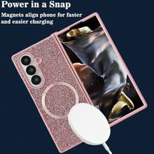 keshengtai 1 件闪亮亮片和水钻磁性手机壳适用于三星 Galaxy Z Fold 7/6/5/4/3 5G 防水防震防摔防刮