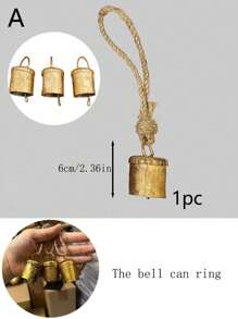 4/1pc Christmas Bell Ornament, Vintage Bronze Design Bell Ornament For Christmas Tree, Door, And Fireplace Decor, Christmas Wreath Accessory, Christmas And New Year Decoration