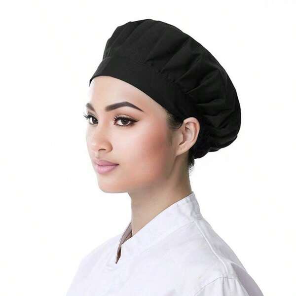 Solid Color Elastic Dust-Proof Chef Hat, Anti-Hair Loss Work Cap, Factory Workshop Head Cover
