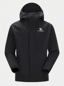 CAMEL CROWN Men' S Rain Jacket Raincoat Windbreaker Running Waterproof Lightweight Packable With Hood Travel Hiking Cycling - Phantom Black - View 1