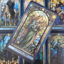 78 piezas Baraja de Cartas de Tarot de Vidrio Teñido, Juego de Cartas de Tarot para Adivinación, Fiesta, Regalo de Vacaciones - Multicolor - Ver 5