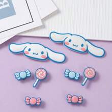 Sanrio 8 piezas Flor de agujero de dibujos animados de Sanrio Cinnamoroll, decoración desmontable versátil para sandalias/pantuflas, accesorios para zapatos, decoraciones, decoración de bolsos, regalo de fiesta de cumpleaños/vacaciones, accesorios de Halloween, accesorios lindos para botas, accesorios para zapatos de novia de tacón para la boda