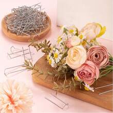 100 piezas de alfileres florales, alfileres en U florales de 1.7 pulgadas, alfileres pequeños para manualidades, plantas, helechos, para ramos de flores, espuma, coronas de paja, suministros para arreglos florales, proyectos de costura DIY