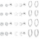 12Pairs Silver