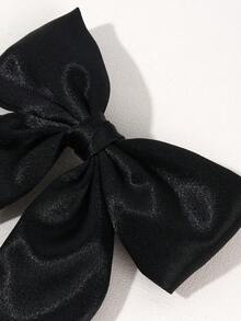 1 pièce Élégant Clip à cheveux nœud papillon noir, convient pour un port quotidien, pince à cheveux, clip à cheveux - Noir - Voir 3