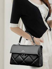 Bolso de hombro de alta calidad para mujer, bolso de lujo de piel auténtica, bolso cruzado de diseñador de un solo hombro - Negro - Ver 12