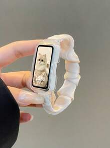 2-en-1 Serre-tête et étui de protection transparent compatible avec Xiaomi Mi Band 3/4/5/6/7/8/9/10, Band 3/4/5/6/8/9/10 NFC, convient aux femmes