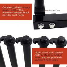 5-Slot Windshield Storage Rack - Heavy Duty 45# Steel Frame With Protective Rubber Padding - Black - View 4