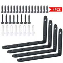 1/4件装重型金属L型角撑，防锈耐用，适用于木制家具、货架和橱柜，装饰性木制角撑 - 彩色 - 查看 10