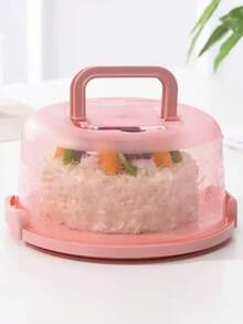 1 pieza Caja portátil para tartas y cupcakes con tapa y asas, contenedor de almacenamiento de tartas para bodas, cumpleaños, Navidad, hornear, fiestas