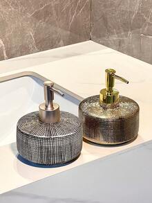 Luksusowa ceramiczna butelka z pozłacaną pompką, dozownik mydła w płynie do łazienki hotelowej, wielokrotnego użytku butelka na balsam do łazienki, pusta butelka na szampon i żel pod prysznic