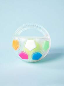 PETSIN 宠物狗玩具：足球形，耐用橡胶，吱吱作响，无需电池，适合中大型犬，互动和陪伴玩具 - 彩色 - 查看 3