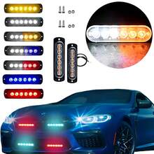 2 Pcs LED Patrol Light Escort Side Bar Strobe Motorcycle Car. Vmingo - Yellow and White - View 1