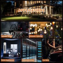 1 Piece 12-14-16-18 AWG Dual Core PVC Wire, 12V Low Voltage/Copper Clad Aluminum(CCA)/Flexible/Dual Core, Suitable For Automotive, LED Strips, Lighting Fixtures, Boats, Etc. - Black - View 7