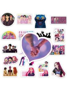 75pcs Witch Hunting Demon Boy Band Graffiti Stickers, Suitable For Diaries, Notebooks, Laptops, Water Bottles, Cars And Other Items, Gifts With Positive Messages Based On Beliefs