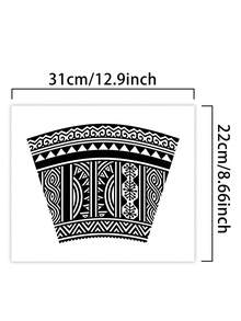 1Pc Fake Tattoo Temporary Tattoos Semi Permanent Tattoo Geometric Waterproof Sweatproof Last For 1-2 Weeks Realistic Herbal Juice Anti-Friction Non-Reflective Black For Woman And Men Tattoo Stickers For Arm, Chest, Leg, Abdomen, Waist, Finger, Neck, Spine, Modernist Body Art - Black - View 6