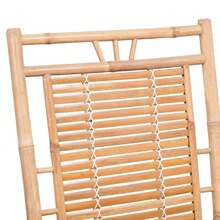 vidaXL Rocking Chair Natural Bamboo Bamboo 26 X 33.9 X 41.3 In Rocking Chair Rectangular Farmhouse Bamboo Rocking Chair Patio Chairs Gliders Porch Rocking Chairs - Brown - View 9