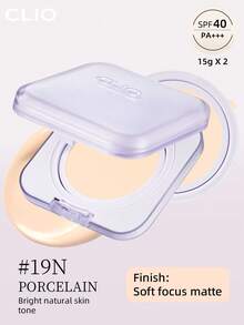 Clio K-Beauty KILL COVER MESH BLUR 氣墊粉底液套組 15g*2 [含補充裝] SPF40+ PA++++，涼感清爽、柔焦霧面妝效、控油遮毛孔、打造無瑕輕盈平滑肌膚、長效亮澤，敏感肌可用 - #19N PORCELAIN - 查看 2