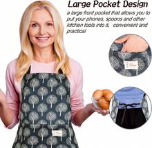 3 Pieces Waterproof Bib Apron With Pockets Adjustable Cooking Aprons For Women Chef Adults Baking Cleaning,11158852 - Black - View 8