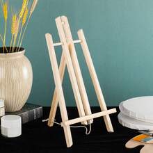 1 pieza/3 piezas Caballete de escritorio de madera ajustable - Trípode plegable portátil en forma de A, adecuado para pintura, arte, manualidades - Ideal para artistas, estudiantes, principiantes - Excelente para el aula, el hogar, el estudio, reuniones de arte - Puede mostrar lienzos, fotos, letreros - Color de la madera - Ver 5