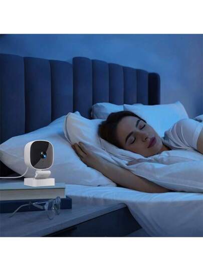 1pc Small Sized High Definition Square Two Way Voice Wireless WiFi Network Camera. It Has Night Vision Function, The Bracket Can Be Rotated. Is Powered By USB. Security Device Monitoring Babies, Elderly Indoors Outdoors, As Well Family Pets. view 5