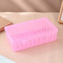 Organizador de plástico transparente de 42 ranuras para hilos y manualidades con etiquetas de compartimentos - Almacenamiento portátil compacto para carretes, hilos, agujas - Manualidades DIY, hogar, suministros de arte (Blanco/Rosa/Azul), Accesorios de costura, Organización del hogar, Compartimentos etiquetados, Material duradero