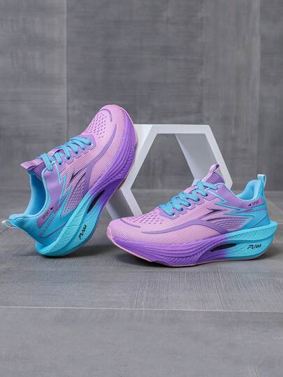 1 Pair Casual Breathable Lace-Up Lightweight Non-Slip Durable Running Sneakers For Teenagers, Suitable For School And Sports