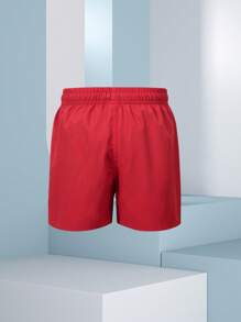 Shorts de baño para niño con cintura de cordón y unicolor