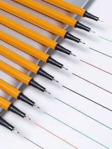 6/12/18/24pcs Fiber Liner Pens, Water-Based Fineliner Pens For Drawing, Coloring, Outlining - Multicolor - View 5