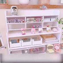 Upgraded Thickened Double Desktop Bookshelf, Dormitory Office Stationery Books Small Organizing Shelf - Size M (48cm*42cm*17cm) - View 10