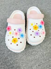 7pcs/10pcs/11pcs/12pcs Faux Animal & Plant Decorative Hole Shoes