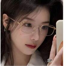 1 Paar Vintage quadratische silberne Nicht-Rezept-Brillen, Mode für Street-Style und täglichen Gebrauch