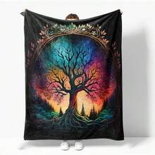Hippie Throw Blanket Sun Moon Stars Bohemian Style Throw Blanket Astral Blanket Double-Sided Polyester Home Decor Bedding Sofa Recliner Cover Hippie Room Decor Black Purple 76.2cm X 101.6cm - Powder Green 008 - View 5
