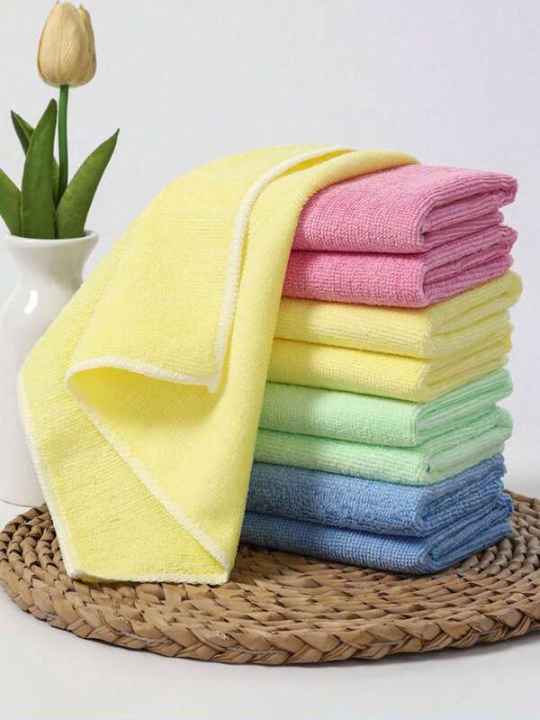 20pcs/10pcs/5pcs/1pc Thick Kitchen Cleaning Towels/Cloths, Reusable Cleaning Rags For Auto Detailing, Multi-Purpose Dishcloths, Kitchen Wet Wipes, Household Wet Wipes, Kitchen & Bathroom Cleaning Towels, Durable Absorbent Towels, Assorted Colors, Bamboo Fiber, High Absorbency, Non-Shedding, Non-Greasy, 9.8"*9.8", Hand Wash Only, Kitchen, Bathroom, Home, Household Items, Cleaning Supplies, Essential Cleaning Supplies For Holidays