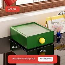 Stackable Storage Box (1 Piece) / Dopamine Storage Box / Colorful Plastic Storage Box - Ideal For Storing Office Supplies, Cosmetics, Stationery, Hair Ties, Jewelry, And Makeup Pens. Perfect For Organizing Your Vanity, Desk, Bathroom, Or Nightstand. - Multicolor - View 13