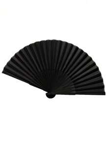 3pcs Black Classic Folding Hand Fan, Great Gift For Summer Cooling, Elegant And Fashionable Black Folding Fan, Easy To Carry And Store, Suitable For Weddings, Parties, Performances, Dancing, Home Decor, Festivals, Birthday Gifts, Graduation Gifts And More Occasions. - Multicolor - View 6