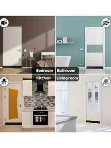 Durable Bottom Seal Strip, Windproof And Insect-Proof Sealing Strip, Soundproof And Waterproof, Suitable For Door Bottom, Self-Adhesive Draft Stopper, Leather Door Seal Strip, Foam Tape, Door Gap Insulation Strip, Room Decor, Bedroom Decor, Kitchen Decor, Wall Stickers, Wall Decor Stickers - Multicolor - View 5
