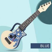 1pc Toy Classical Ukulele Guitar Musical Instrument, ABS Plastic Material, Brown, Halloween Gift