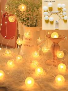 1pc 1.5m/3 Meters 10/20 LED Decorative String Lights, Indoor Bedroom Decor Ball Lights, Room Wall Decor LED String Lights, Baby Tent Decor Lights, Wedding Decor, Birthday Party Decor Lights, Outdoor Camping Tent Decor LED Ball Lights, Suitable For Christmas Tree Decor, Christmas Tabletop Decor Lights - Huang Guang - View 13