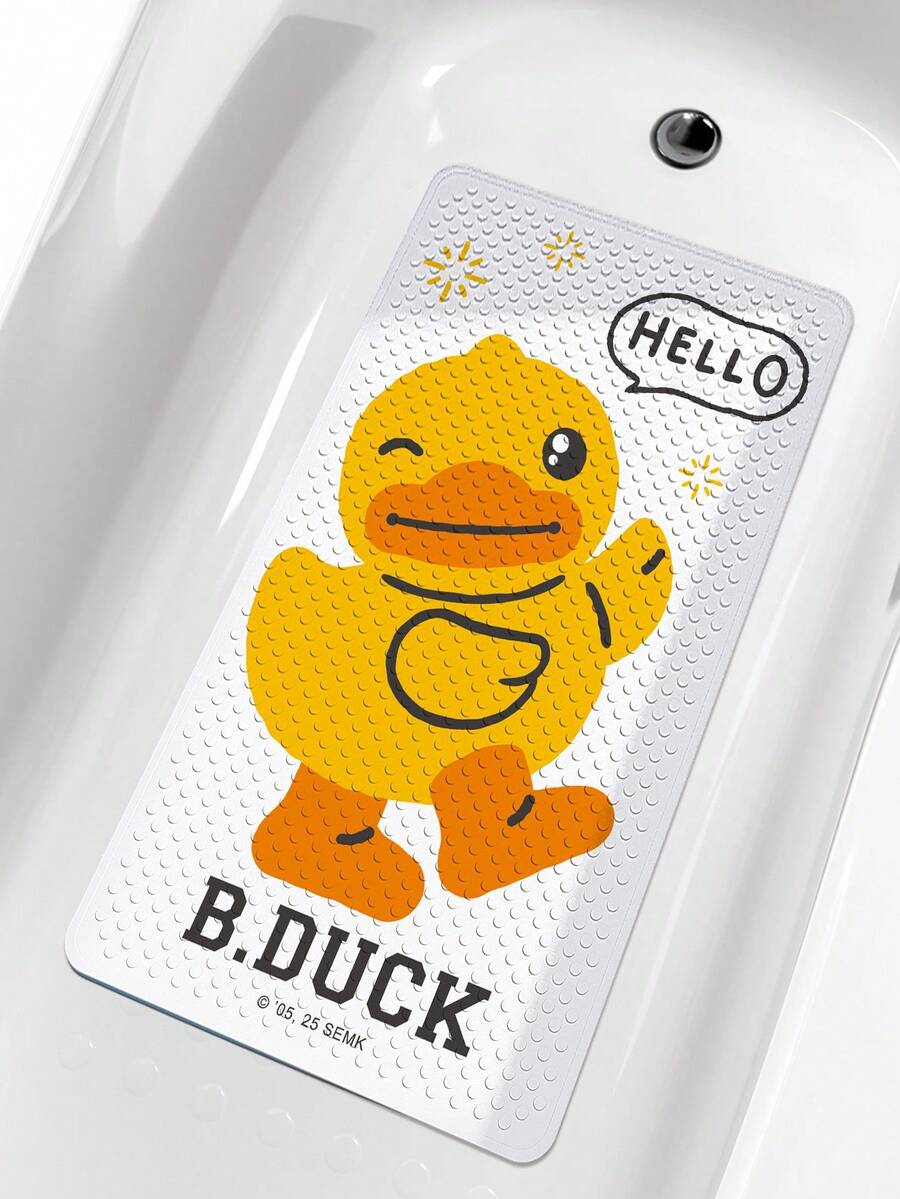 1 件 B.DUCK 授权淋浴垫,厚实可爱的卡通鸭子图案,冲浪鸭,HELLO Duck,雨衣鸭,抗菌防滑强力吸盘浴垫,易于清洁,浴室配件,浴室装饰 - 彩色 - 查看 1