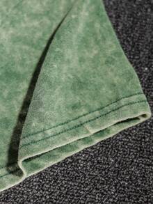 Es Trus Cotton, Bộ đồ mùa hè in họa tiết Hip-Hop "Minh họa chữ cái cổ điển" họa tiết cá nhân hóa đường phố dành cho nữ, Phiên bản Hàn Quốc của trang phục Y2k thời trang cổ điển thoải mái khi đi làm, Phù hợp cho hoạt động giải trí ngoài trời, Bộ đồ hai mảnh áo phông tay ngắn cổ tròn vừa vặn màu xanh lá cây đậm phong cách Punk thông thường - Màu xanh lá cây đậm - Xem 5