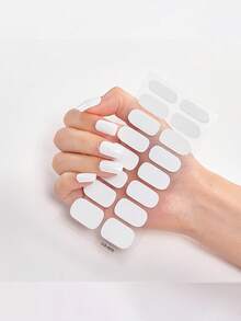 1 hộp 16 miếng dán móng tay gel màu nude, tự dính, bán khô, dán kín toàn bộ móng, cần đèn UV, giữ được 14 ngày, hiệu ứng lấp lánh, dụng cụ làm móng DIY cho nữ, dễ sử dụng, bền, phụ kiện nghệ thuật làm móng. - Nhiều màu - Xem 20
