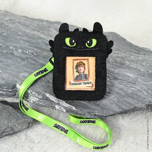 Soporte para tarjetas de peluche de Toothless de la serie "Cómo entrenar a tu dragón", bolsa de tarjetas de fanático del anime creativo, se puede usar como regalo decorativo